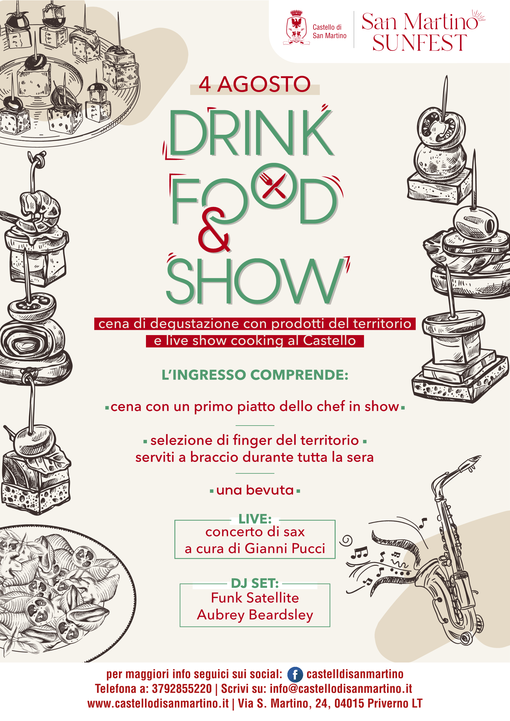 drink, food and show